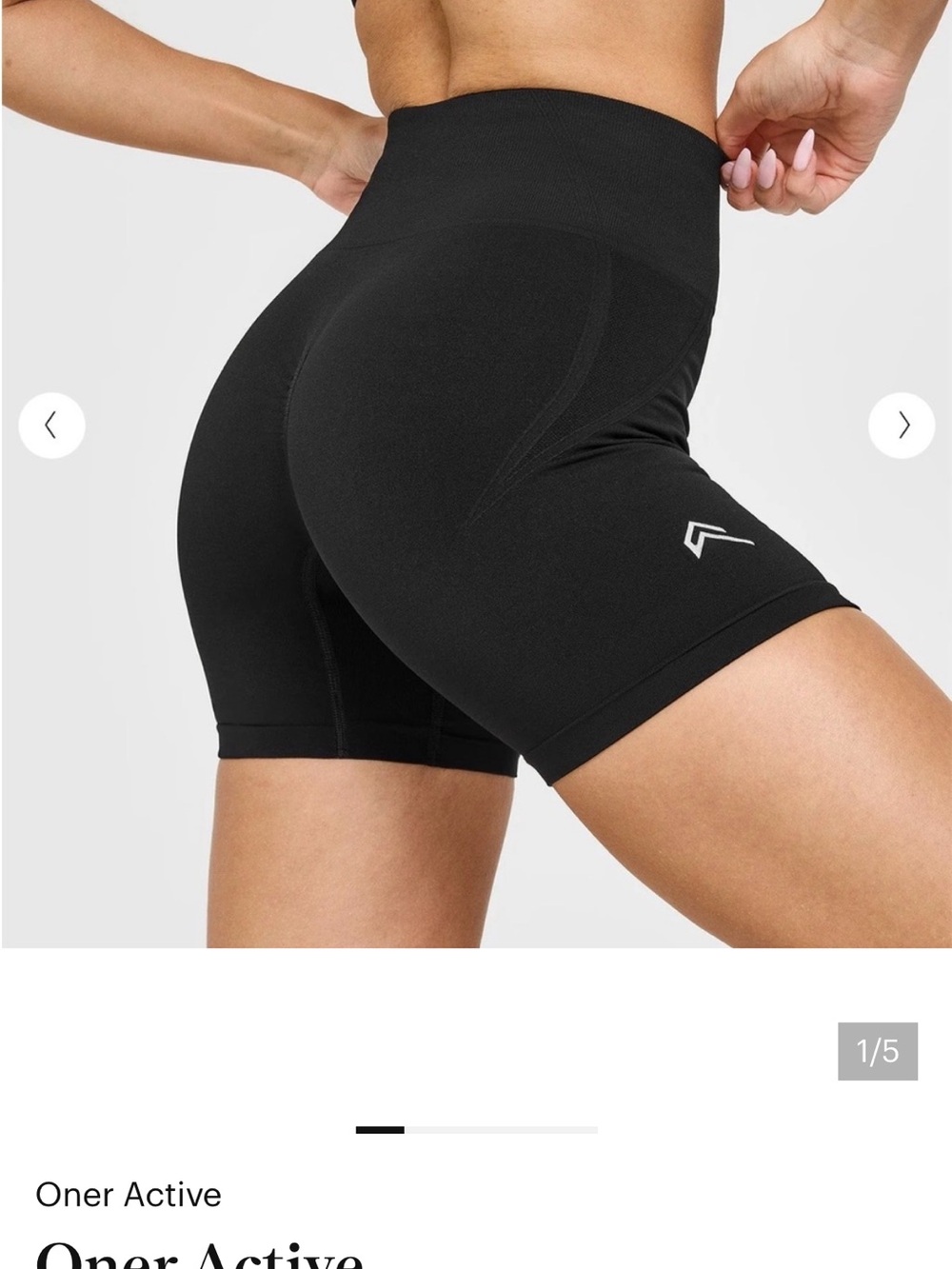 Oner Active Black High-Waist Bike Shorts